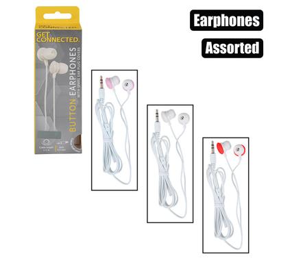 Earphones mini "ear drops" asstd colours