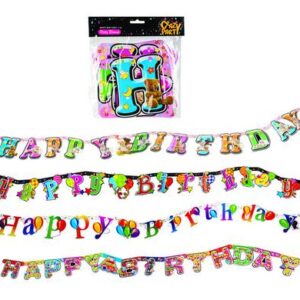 Party banner happy birthday paper 2m