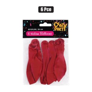 Balloons helium 6pc red f-01