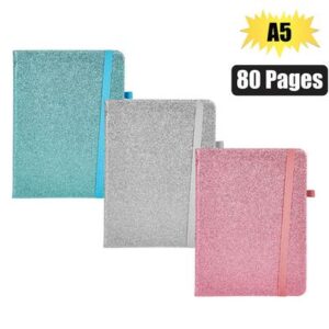 Novelty notebook glitter a5 80pg