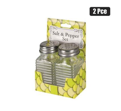 Condiment shakers 2pc glass 3-asstd