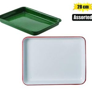 Tray 28cm enamel rectangular