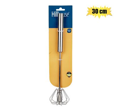 Egg-whisk s/s 30cm rotary push