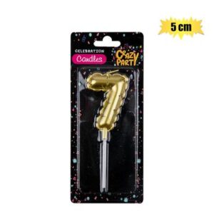 Candle birthday balloon no.7-gld 5cm