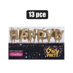 Candle birthday letters 13pce gold