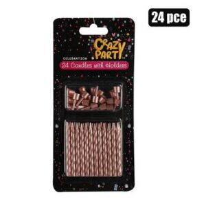 Candle birthday 24 candles+holders rose