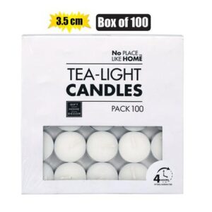 Candle tea-light white 3.5cm box-100