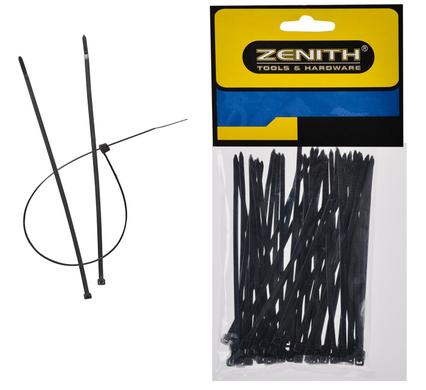 Cable-ties 2.5x100mm black 50's zenith
