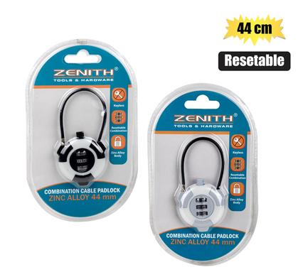Padlock cable combo resetable zenith