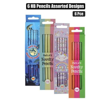 Pencils novelty asstd 6pc
