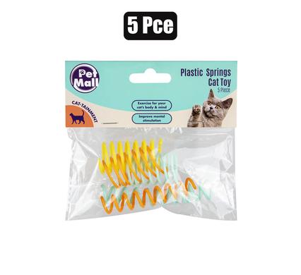 Pet cat toy plastic springs 5 pack