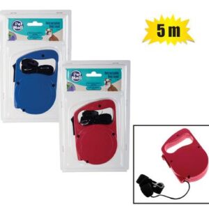 Pet dog-lead nylon 5.0m auto-retractable