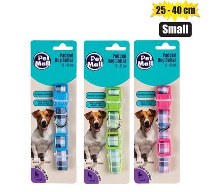 Pet dog collar tartan 25-40cm small