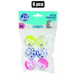 Pet play-balls 6pce jingle wavy-line