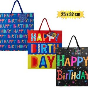 Gift-bag paper lrg 25x32cm birthday