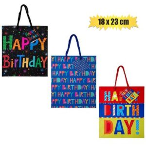 Gift-bag paper med 18x23cm birthday