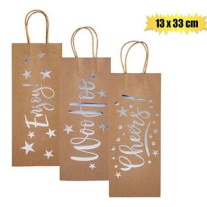Gift-bag ppr wine eng words 13x33cm