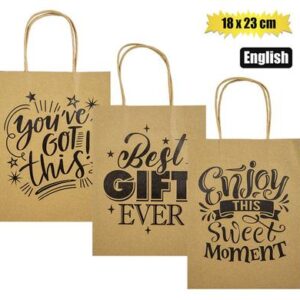 Gift-bag ppr eng words med 18x23cm
