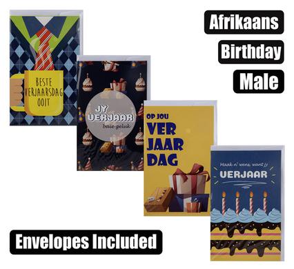 Card & envelope birthday - male afr