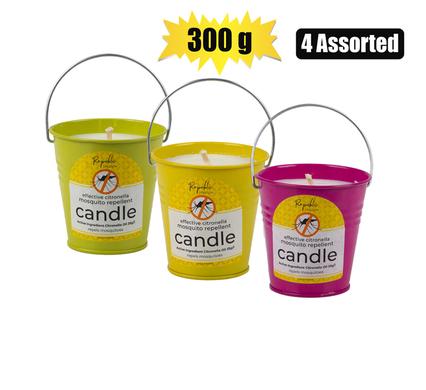 Candle citronella 300g bucket asstd
