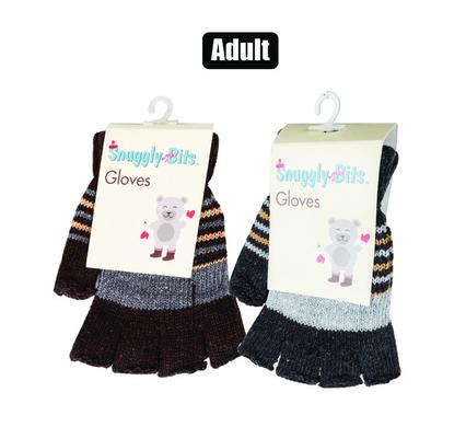 Gloves adult acr knit 5-open finger