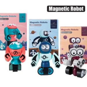 Boys playset magnetic robots 19x15cm ast