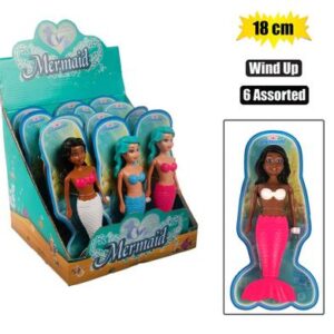 Doll wind up swimming mermaid 18cm