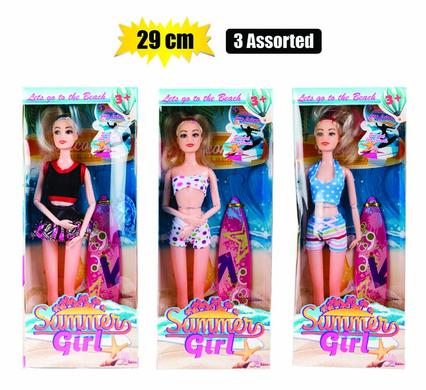 Fashion doll with beach acc 29cm