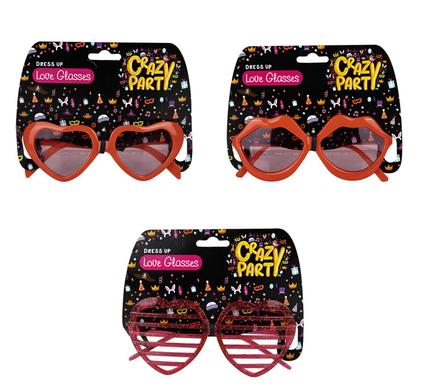 Dress up love glasses asstd