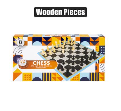 Game chess wood pieces 28x28cm