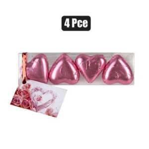 Sweet choc rp 4pc foil heart actate (t)